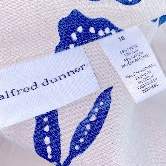 Alfred Dunner floral button down top size 16 linen blend - Picture 8 of 9